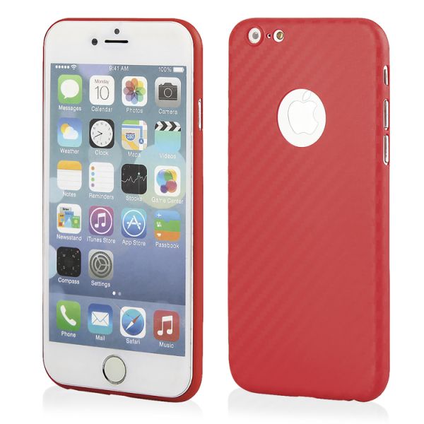 Schutzhülle "PC Carbonoptik" für iPhone 6/6S rot